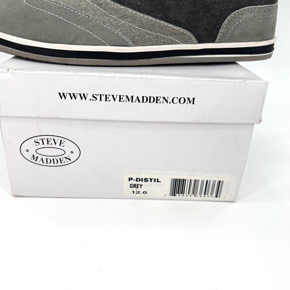 STEVE MADDEN P-DISTILL2 GREY SUEDE & MATERIAL OXFORD LOAFER SHOES w/ BOX - 12 - Picture 5 of 10